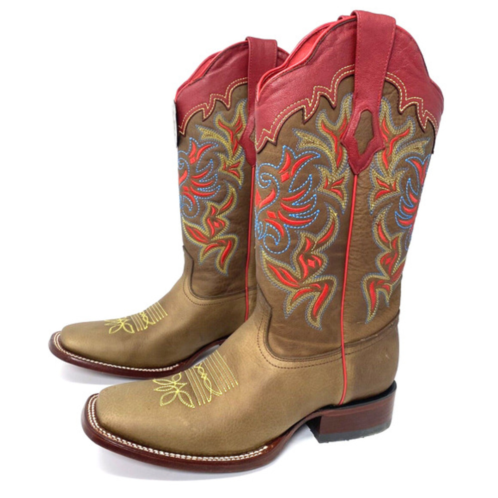Los Altos Honey Rage Genuine Leather Ranch Square Toe Western Boots Men’s 10 EE